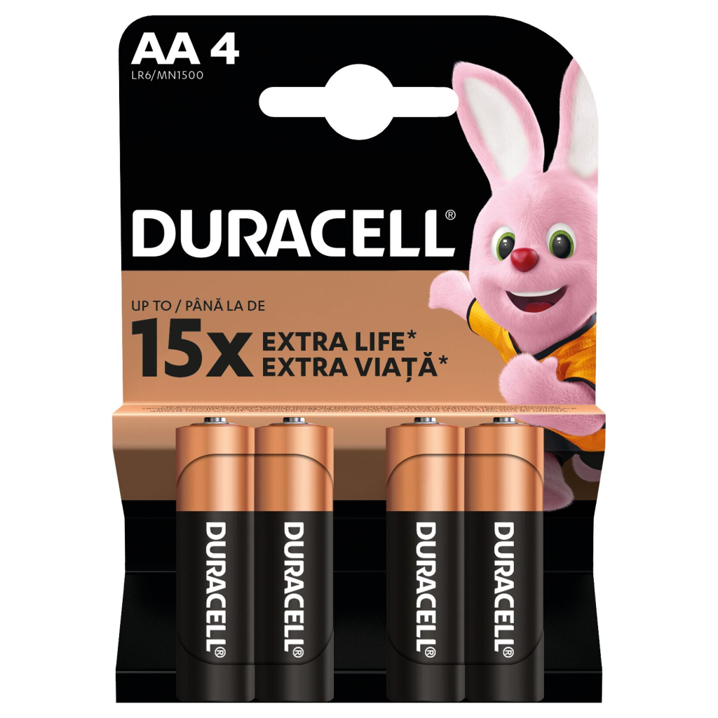 Батарейка Duracell AA лужні 4 шт. в упаковці (5000394052536 / 81551270) - фото 2 Батарейка Duracell AA лужні 4 шт. в упаковці (5000394052536 / 81551270) - фото 2