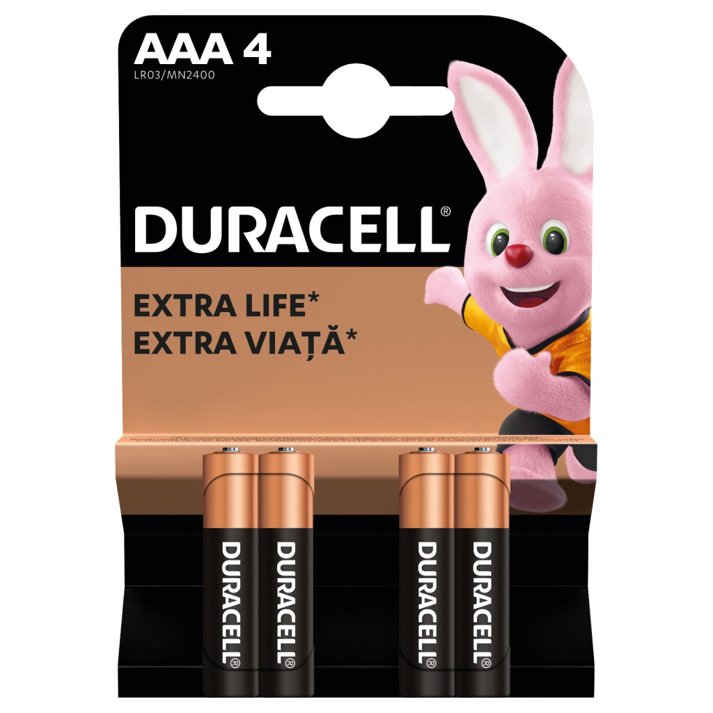 Батарейка Duracell AAA лужні 4 шт. в упаковці (5000394052543 / 81545421) - фото 2 Батарейка Duracell AAA лужні 4 шт. в упаковці (5000394052543 / 81545421) - фото 2