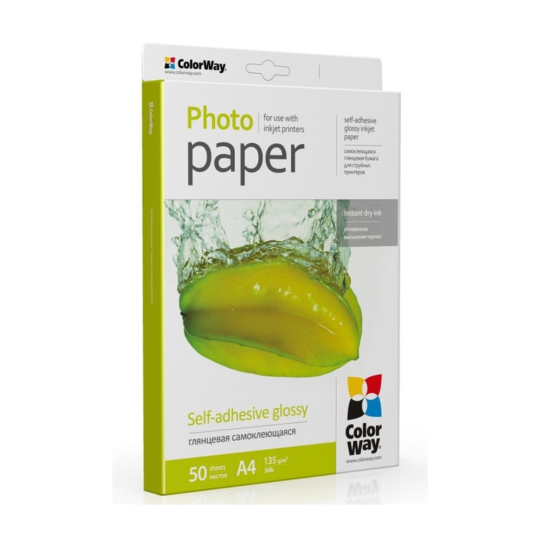 Фотопапір ColorWay A4 135г SuperGlossy, 50c. (PGS1358050A4) - фото 2