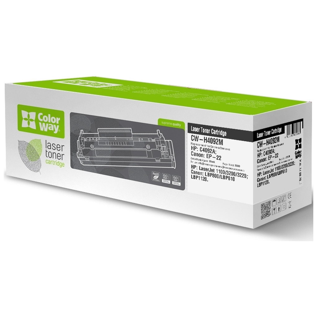 Картридж ColorWay для HP LJ 1100 (C4092A)/Canon EP-22 (CW-H4092N/CW-H4092M) - фото 1 Картридж ColorWay для HP LJ 1100 (C4092A)/Canon EP-22 (CW-H4092N/CW-H4092M) - фото 1