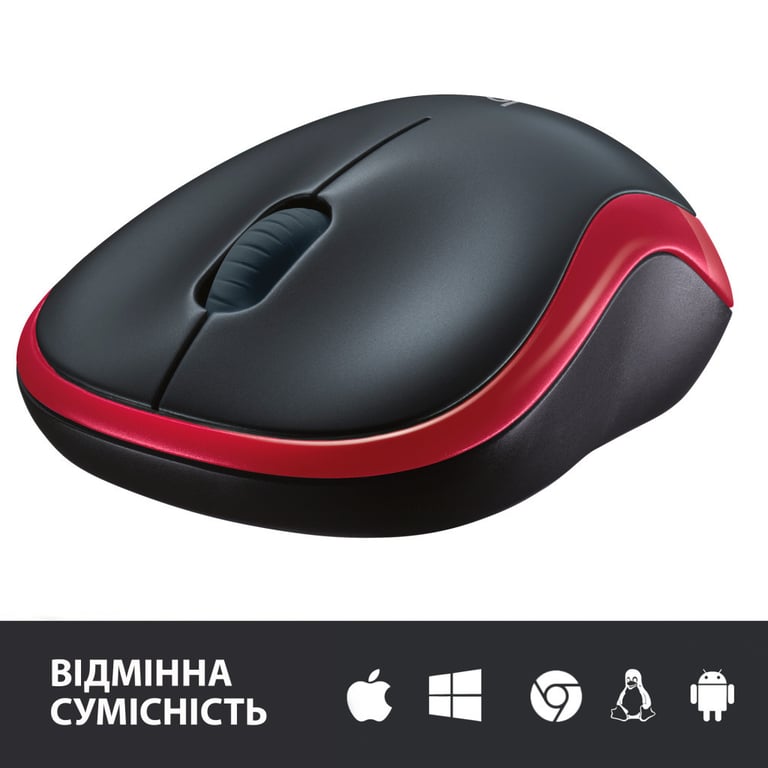 Мишка Logitech M185 red (910-002240) - фото 5
