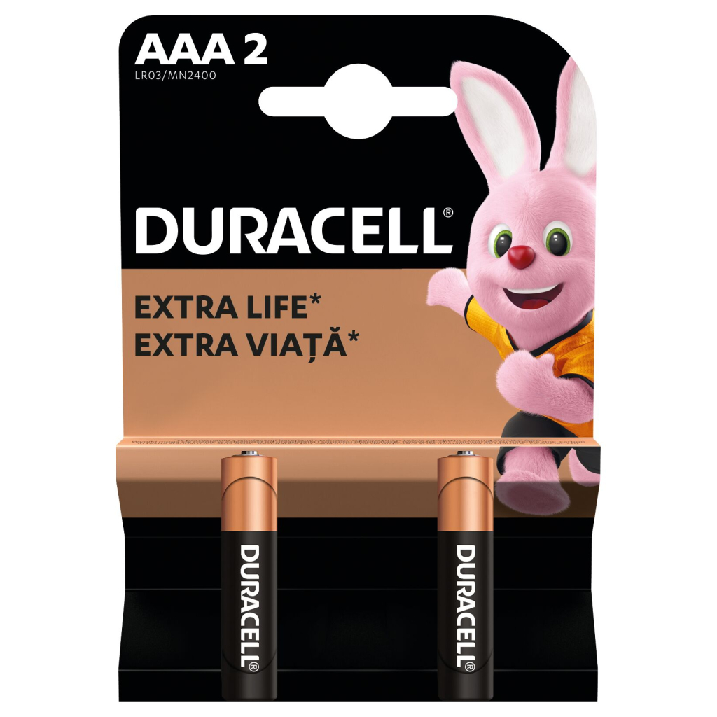 Батарейка Duracell AAA лужні 2 шт. в упаковці (5000394058170 / 81484984) - фото 2 Батарейка Duracell AAA лужні 2 шт. в упаковці (5000394058170 / 81484984) - фото 2