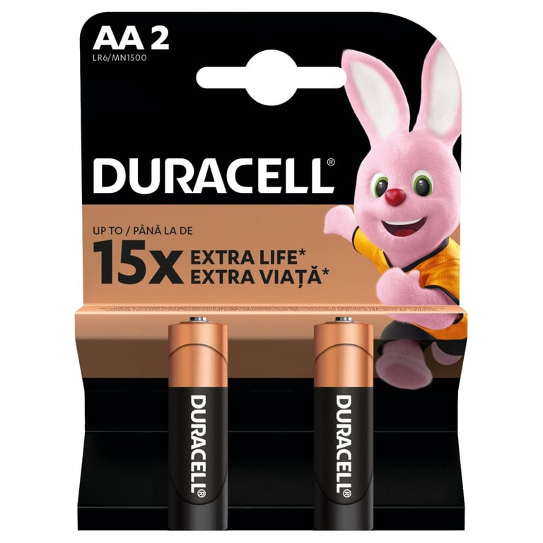 Батарейка Duracell AA лужні 2 шт. в упаковці (5000394058163 / 81551267) - фото 2
