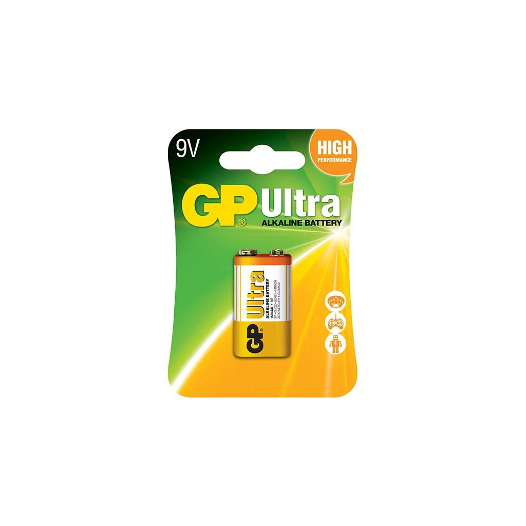 Батарейка Gp Крона Ultra Alcaline 6LF22 / 6LR61 9V * 1 (1604AU-5UE1 / 4891199034688) - фото 1 Батарейка Gp Крона Ultra Alcaline 6LF22 / 6LR61 9V * 1 (1604AU-5UE1 / 4891199034688) - фото 1
