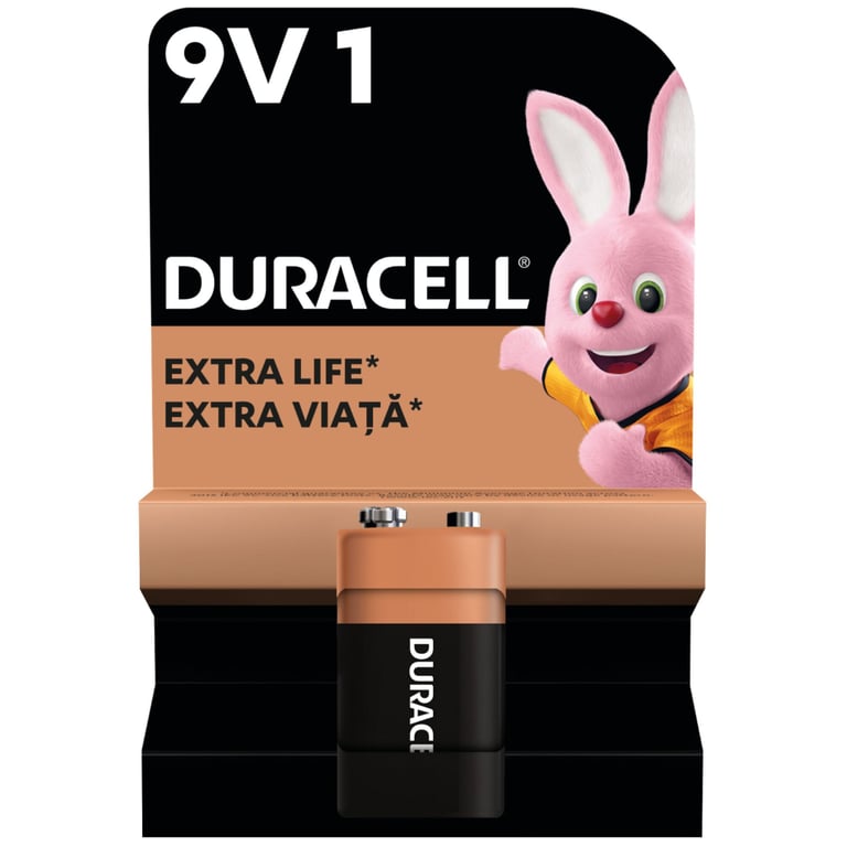 Батарейка Duracell 9V лужна 1шт. в упаковці (5000394066267 / 81483681) - фото 1