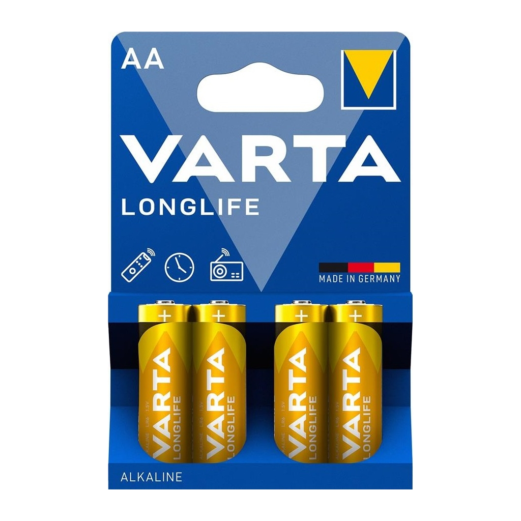 Батарейка Varta AA Longlife LR6 * 4 (04106101414) - фото 1