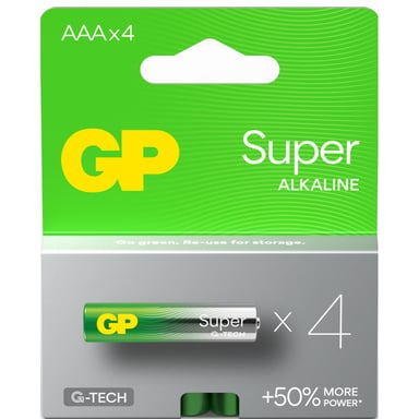 Батарейка Gp AAA LR3 Super Alcaline * 4 (24A21-SB4 / 4891199218224) - фото 1