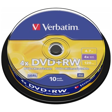 Диск DVD Verbatim 4.7Gb 4x CakeBox 10 шт silver (43488) - фото 1