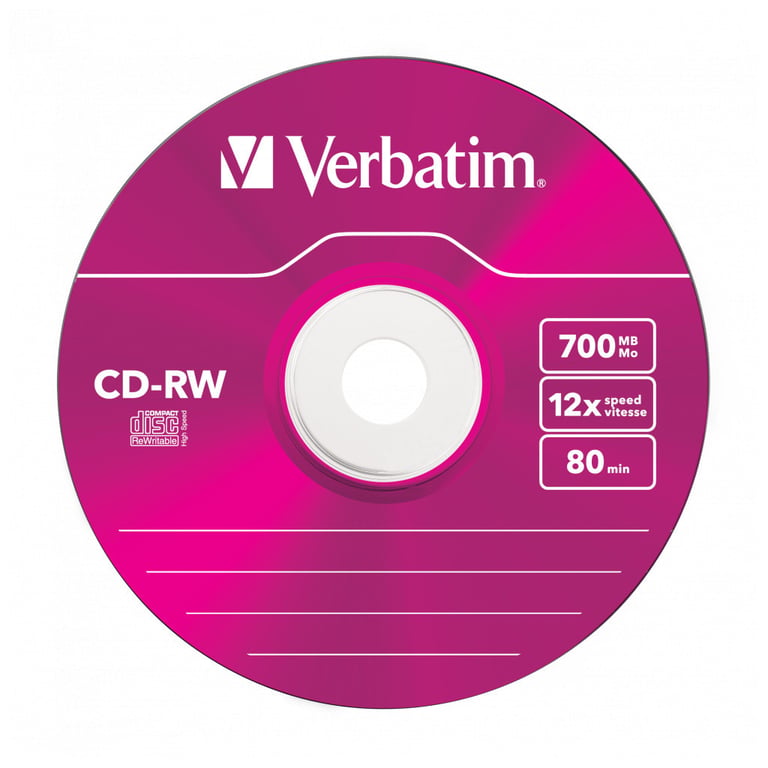 Диск CD Verbatim CD-RW 700Mb 12X SlimBox 5шт Color (43167) - фото 3