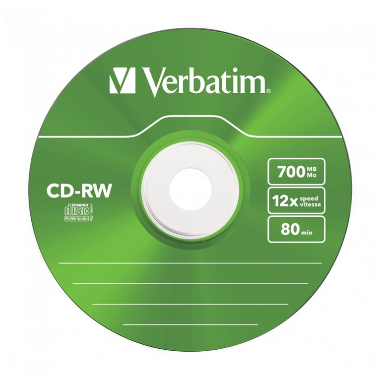 Диск CD Verbatim CD-RW 700Mb 12X SlimBox 5шт Color (43167) - фото 5