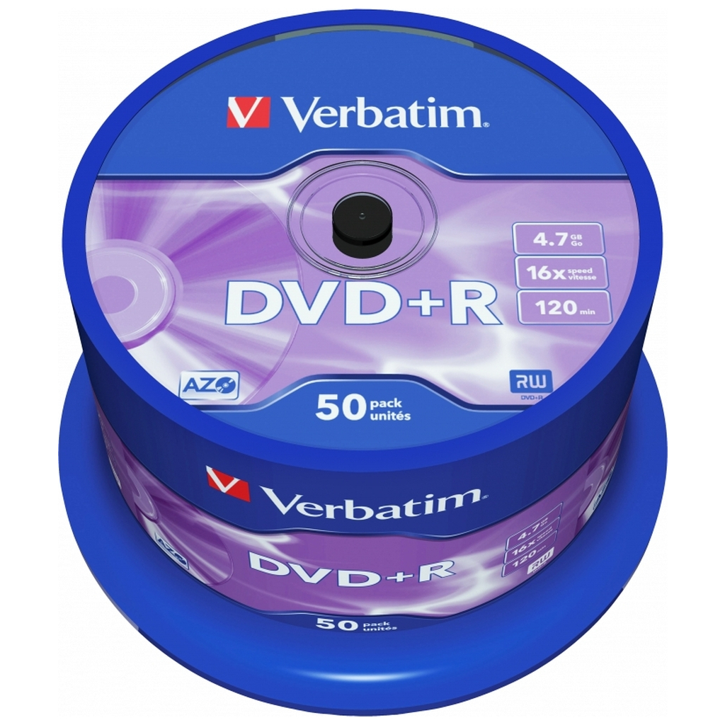 Диск DVD Verbatim 4.7Gb 16X CakeBox 50 шт (43550) - фото 1 Диск DVD Verbatim 4.7Gb 16X CakeBox 50 шт (43550) - фото 1