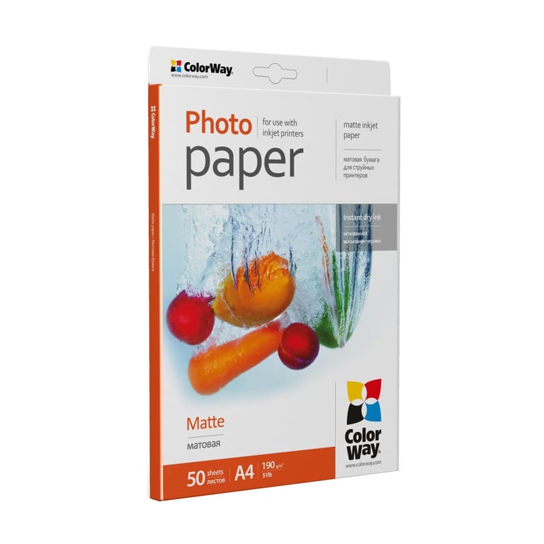 Фотопапір ColorWay A4 190г Matte 50ст. (PM190050A4) - фото 2