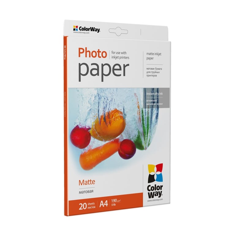 Фотопапір ColorWay A4 190г matte 20ст. (PM190020A4) - фото 2