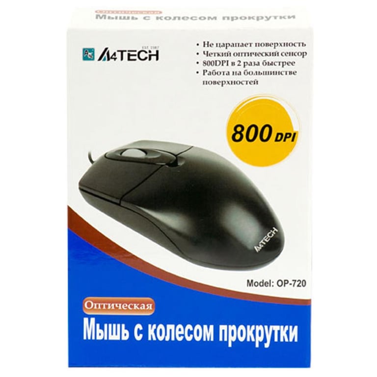 Мишка A4Tech OP-720 Black-PS/2 - фото 3