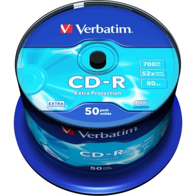 Диск CD Verbatim CD-R 700Mb 52x Cake box 50 Extra (43351) - фото 1