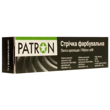 Стрічка до принтерів 13мм х 12м (К) Patron (RIB-PN-12.7x12-К-B (K/R)) - фото 1