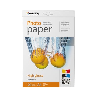 Фотопапір ColorWay A4 180г glossy 20л (PG180020A4) - фото 1