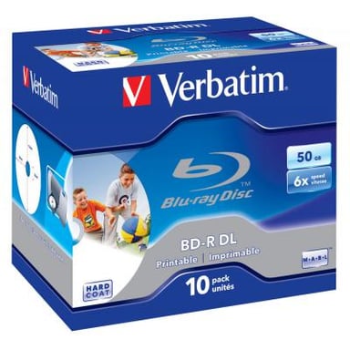 Диск BD Verbatim DL 50Gb 6x Jewel 10шт Wide Printabl (43736) - фото 1