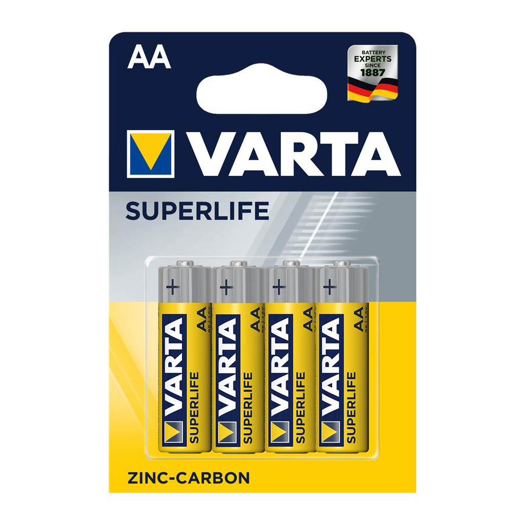 Батарейка Varta AA SUPERLIFE Zinc-Carbon R6 * 4 (02006101414) - фото 1