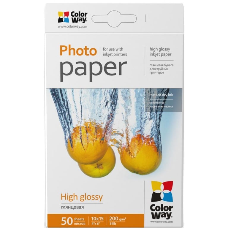 Фотопапір ColorWay 10x15 200г glossy, 50с (PG2000504R) - фото 1