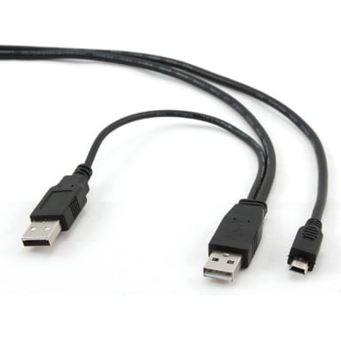 Кабель для передачі даних USB 2.0 AMx2 to Mini 5P 0.9m Cablexpert (CCP-USB22-AM5P-3) - фото 1