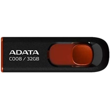 USB флеш накопичувач ADATA 32Gb C008 black+red (AC008-32G-RKD) - фото 1