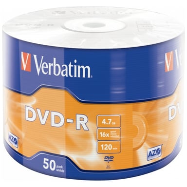 Диск DVD Verbatim 4.7Gb 16X Wrap-box 50шт MATT SILVER (43788) - фото 1