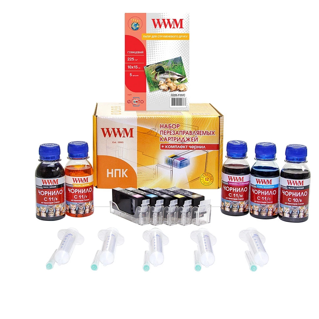 Комплект перезаправних картриджів WWM CANON iP4840/MG5140/5240 AO-chip (RC.CLI426ARC) - фото 1