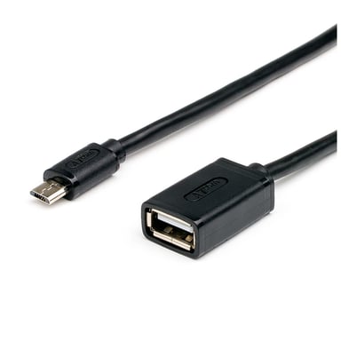 Дата кабель OTG USB 2.0 AF to Micro 5P 0.1m Atcom (3792) - фото 1