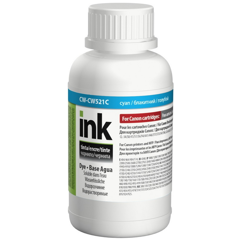 Чорнило ColorWay Canon CL-41/38/411/511/CLI-8/426/521Cyan (CW-CW521C02) - фото 1 Чорнило ColorWay Canon CL-41/38/411/511/CLI-8/426/521Cyan (CW-CW521C02) - фото 1