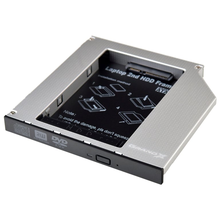 Фрейм-перехідник Grand-X HDD 2.5” to notebook 12.7 mm ODD SATA/mSATA HDC-25 (HDC-25)