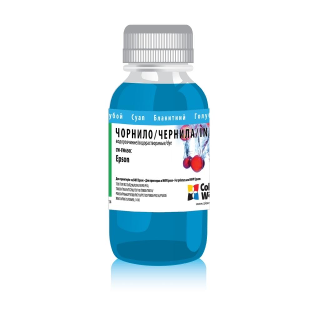 Чорнило ColorWay Epson SP R270/290 RX500 TX650 200мл Cyan (CW-EW650C02) - фото 1