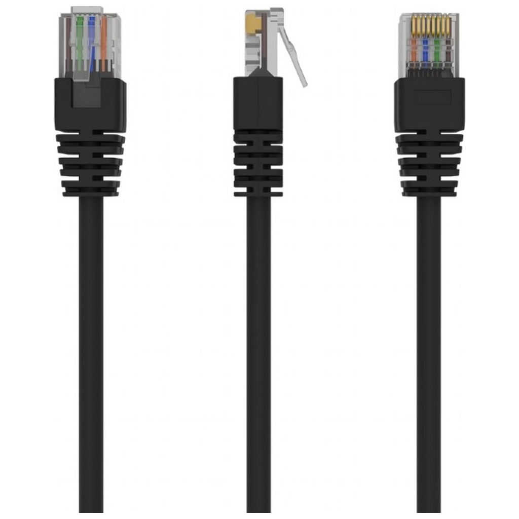 Патч-корд 3м UTP cat 5е CCA Cablexpert (PP12-3M/BK) - фото 1