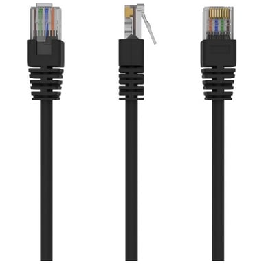 Патч-корд 3м UTP cat 5е CCA Cablexpert (PP12-3M/BK) - фото 1