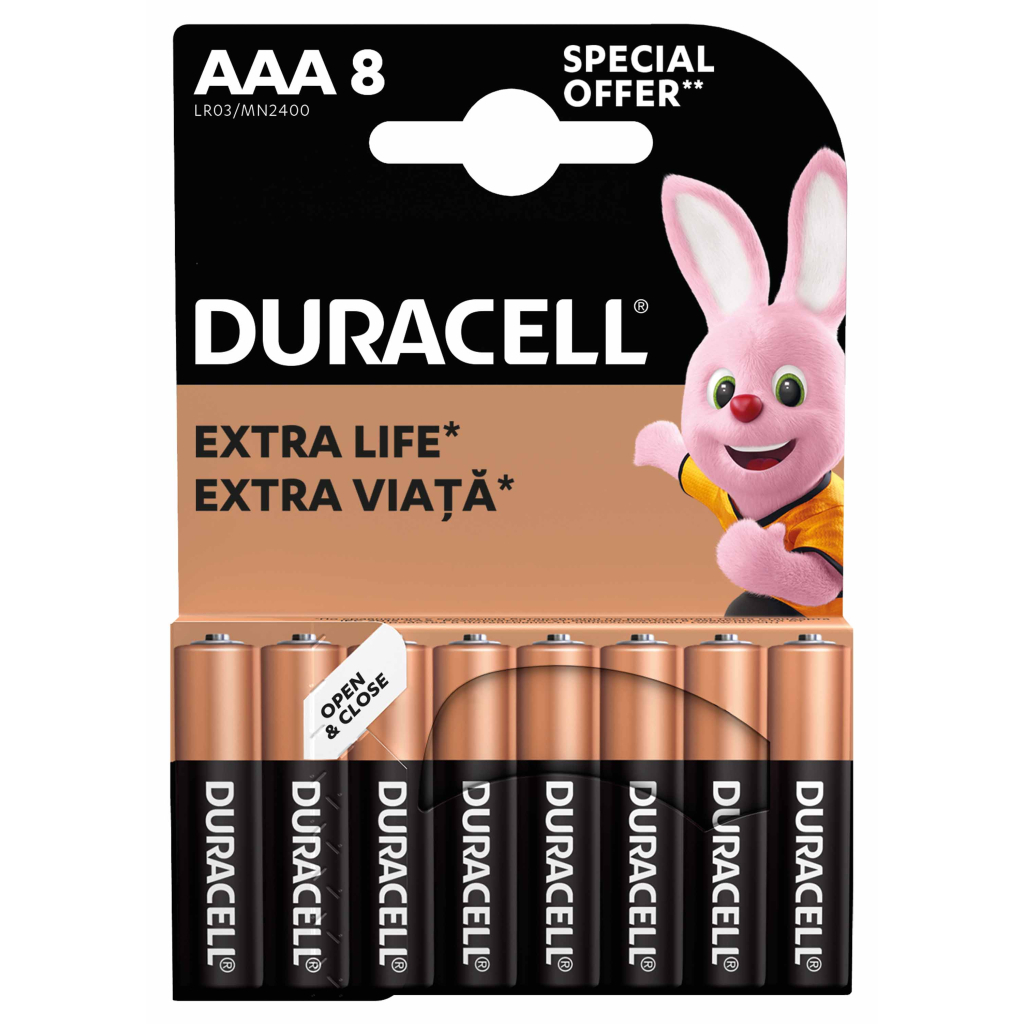 Батарейка Duracell AAA лужні 8 шт. в упаковці (5000394203341 / 81480364) - фото 2 Батарейка Duracell AAA лужні 8 шт. в упаковці (5000394203341 / 81480364) - фото 2