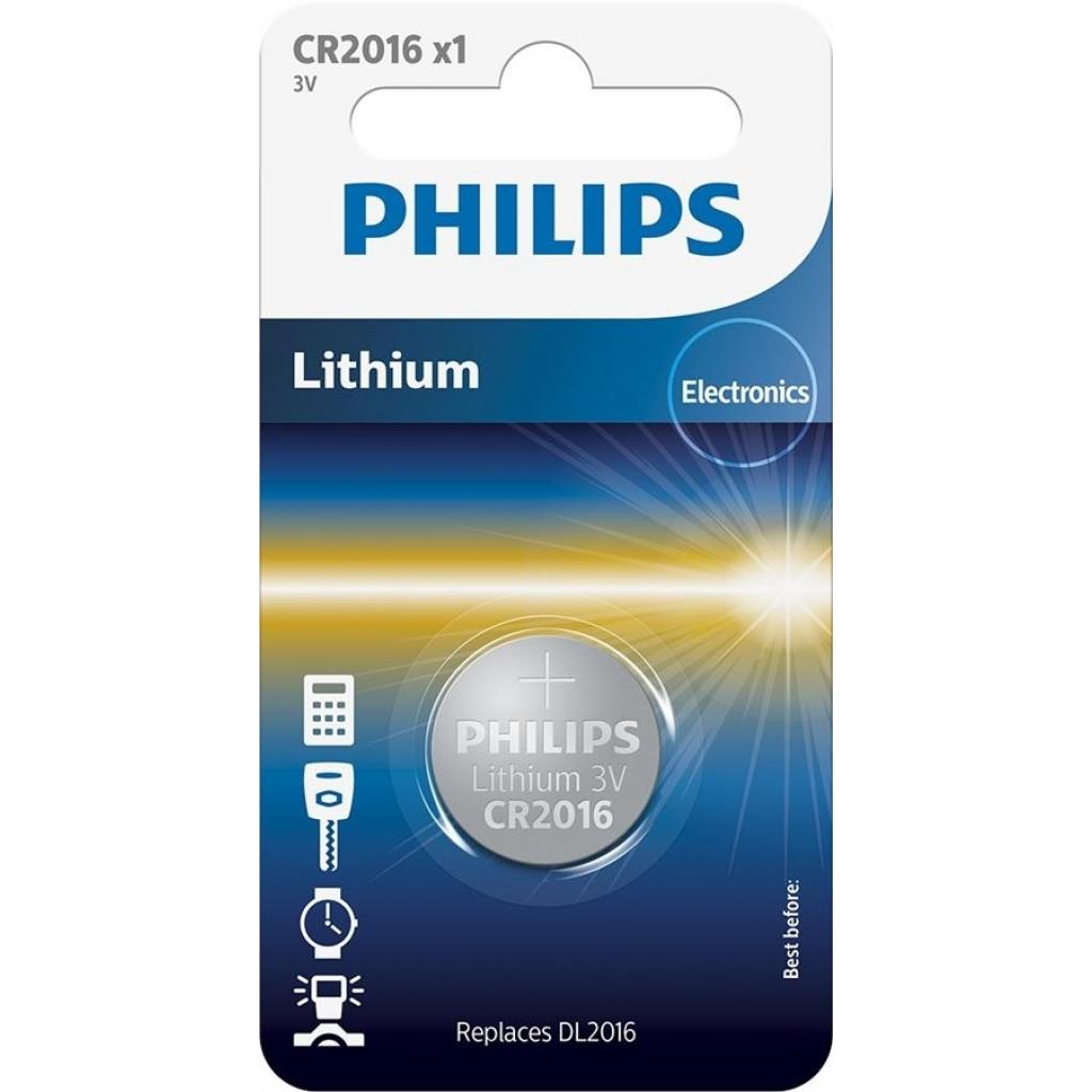 Батарейка Philips CR2016 Lithium (CR2016/01B) - фото 1 Батарейка Philips CR2016 Lithium (CR2016/01B) - фото 1