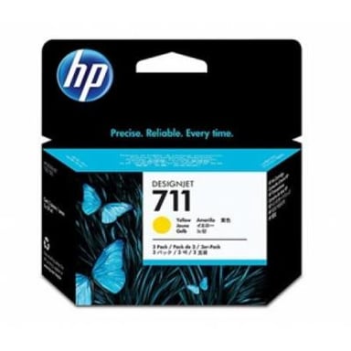 Картридж HP DJ No.711 DesignJet 120/520 3-Pack Yellow (CZ136A) - фото 1