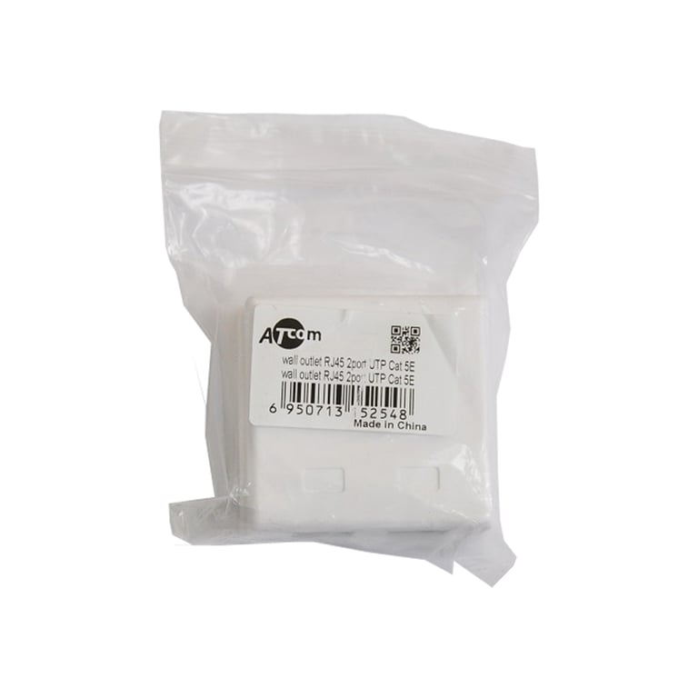 Комп'ютерна розетка Atcom RJ45 x2 UTP 5e (15254) - фото 2