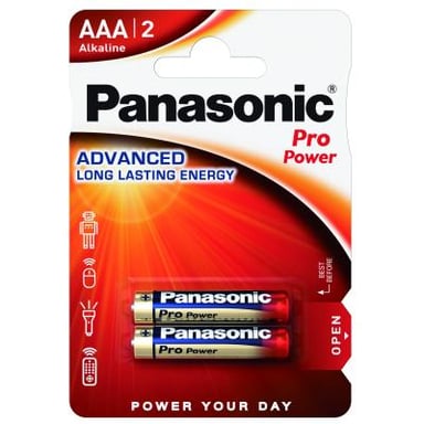 Батарейка Panasonic AAA LR03 Pro Power * 2 (LR03XEG/2BP) - фото 1