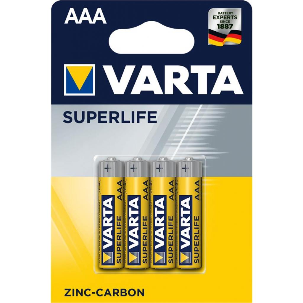 Батарейка Varta SUPERLIFE Zinc-Carbon R03 * 4 (02003101414) - фото 1