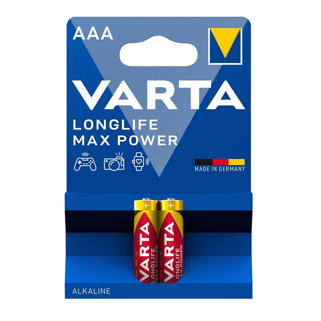 Батарейка Varta AAA Longlife Max Power лужна * 2 (04703101412) - фото 1