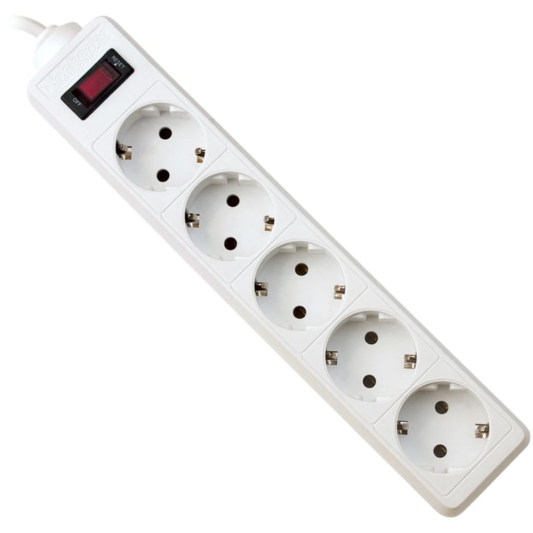 Мережевий фільтр живлення Defender ES 1.8m 5 роз. white (99481) - фото 1