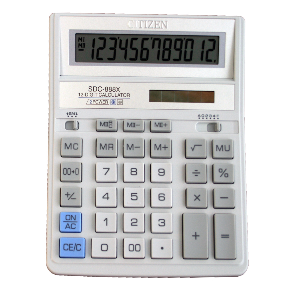 Калькулятор Citizen SDC-888XWH (1303XWH) - фото 1