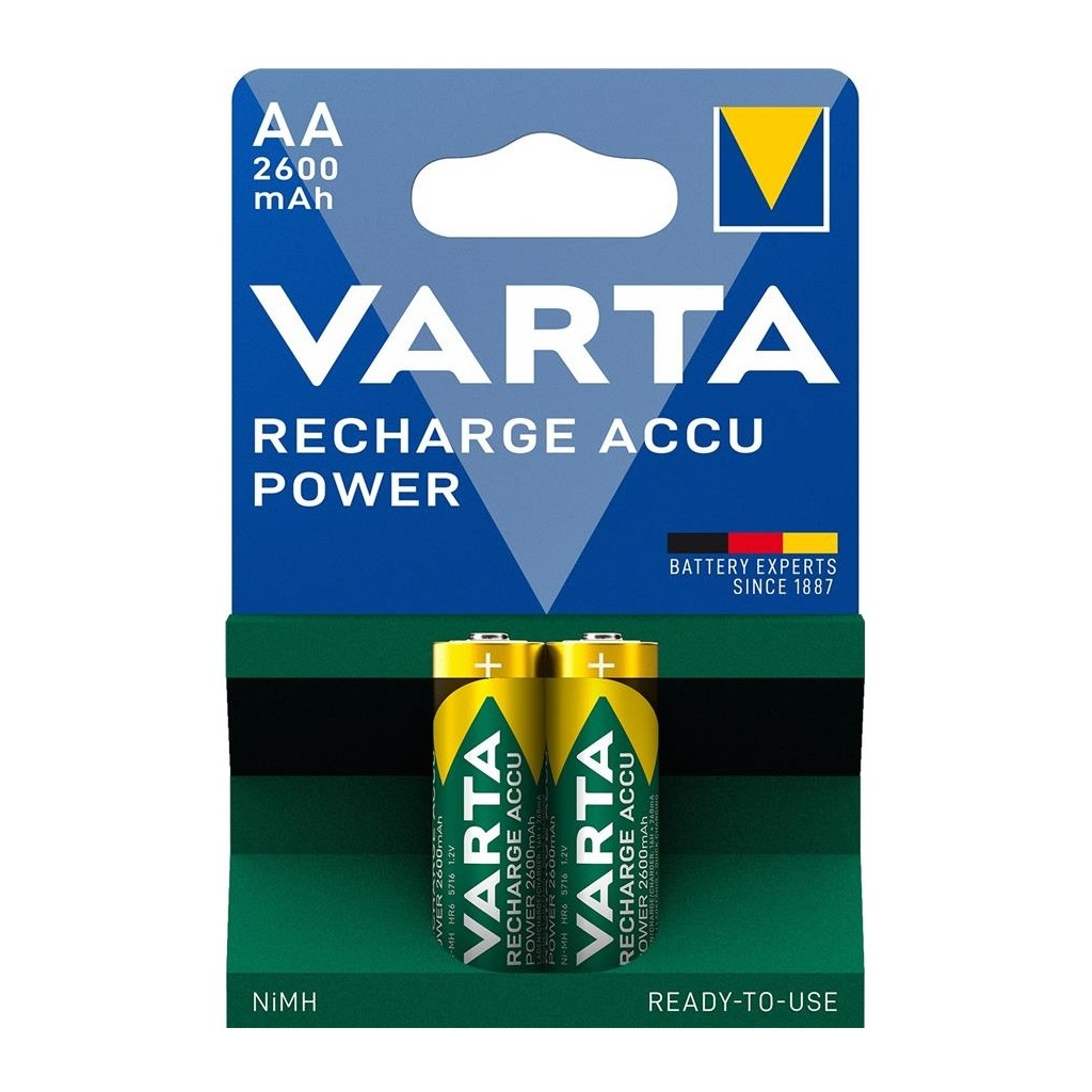 Акумулятор Varta AA 2600mAh * 2 NI-MH Power (5716101402) - фото 1