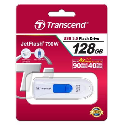 USB флеш накопичувач Transcend 128GB JetFlash 790 White USB 3.0 (TS128GJF790W) - фото 5