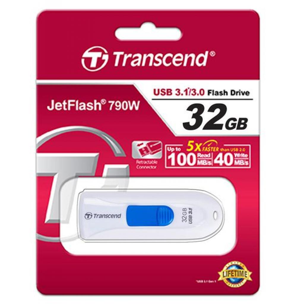 USB флеш накопичувач Transcend 32GB JetFlash 790 USB 3.1 (TS32GJF790W) - фото 5 USB флеш накопичувач Transcend 32GB JetFlash 790 USB 3.1 (TS32GJF790W) - фото 5