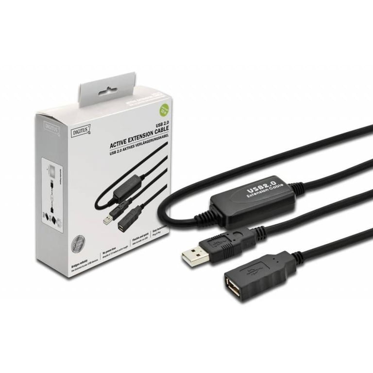 Дата кабель USB 2.0 AM/AF 10.0m active Digitus (DA-73100-1) - фото 2