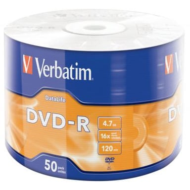 Диск DVD Verbatim 4.7Gb 16X Wrap-box 50pk Extra MATT SILVER (43791) - фото 1