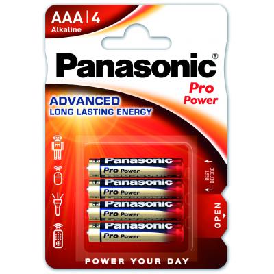 Батарейка Panasonic AAA LR03 Pro Power * 4 (LR03XEG/4BP) - фото 1