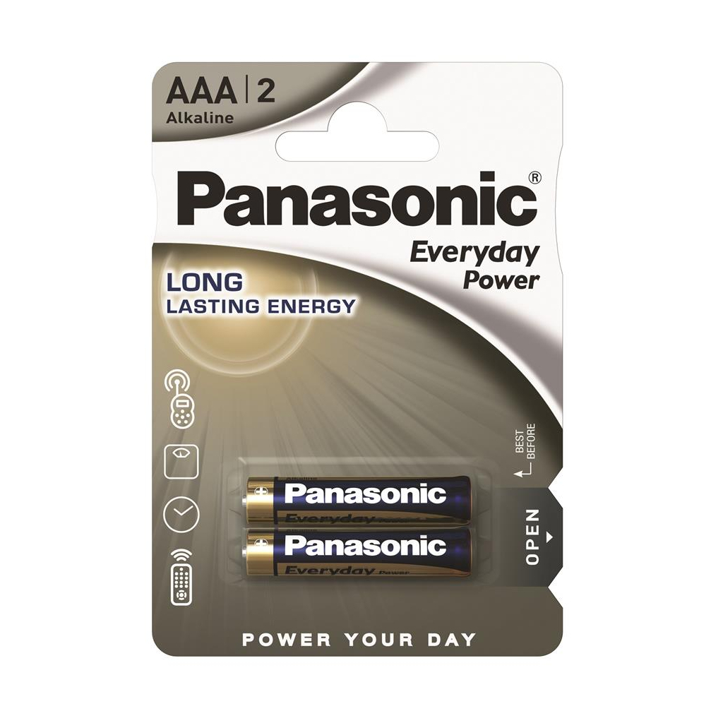 Батарейка Panasonic AAA LR03 Everyday Power * 2 (LR03REE/2BR) - фото 1